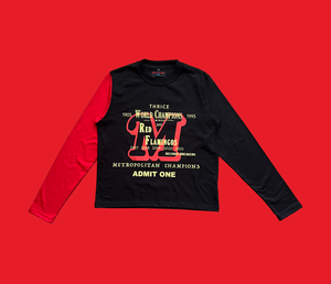 game ticket long sleeve tee. - black — mingo by domingo.